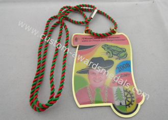 Brass / Copper / Stainless Steel / Aluminum Narrenzunft Murg Carnival Medal with Two Color Cord