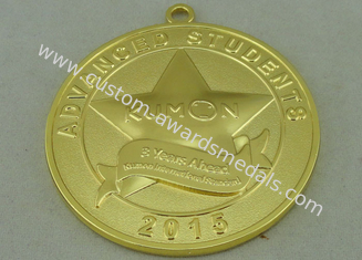 3D Die Casting Medals Zinc Alloy Material With Gold Plating 50 mm