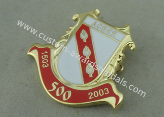 Brass Hard Enamel Pin Badges , Die Stamped Military 3D Brooch Gold Badge