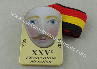 XXV I Espontole Nivelles Gold Plating Enamel Ribbon Medal 2.5 inch