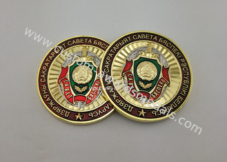 Flat Or Double Back Personalized Gold Coins , 3D Zinc Alloy Navy Transparent Enamel Coin