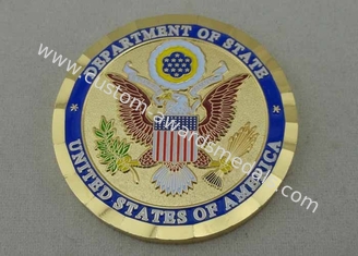 Brass Die Stamped Department Of State Personalized Coins For USA Army
